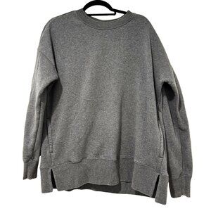Zella Sweatshirt with Pockets & Side Slits - Gray - Size Large